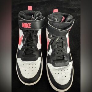 Nike Black and Pink High-Top Sneakers
